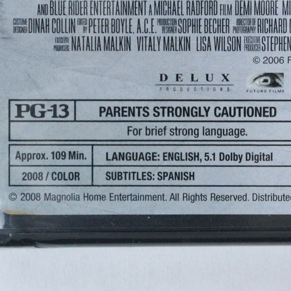 Flawless DVD 2008 Magnolia Home Entertainment Sealed Michael Caine Demi Moore