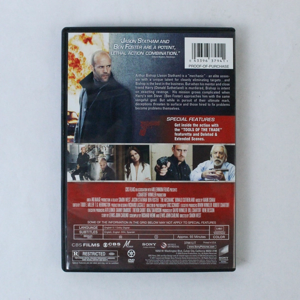 The Mechanic DVD 2011 Sony Action Jason Statham Donald Sutherland