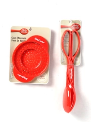 Lot of 2 Betty Crocker Kitchen Gadgets Utensils Salad Tongs & Can Strainer