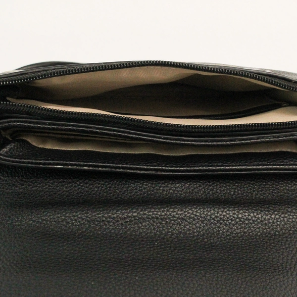 Dana Buchman Black Leather Floral Chain and Strap Cross Body Purse NO. 8833313