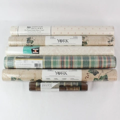 Lot of 6 Vintage Wallpaper Rolls Varying Brands Sizes Patterns Sealed