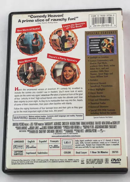 American Pie Unrated Collector's Ed DVD 1999 Universal Studios Pre-owned