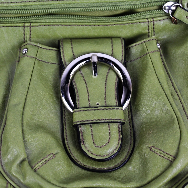 Black Rivet Green Leather Zip Women's Crossbody Purse