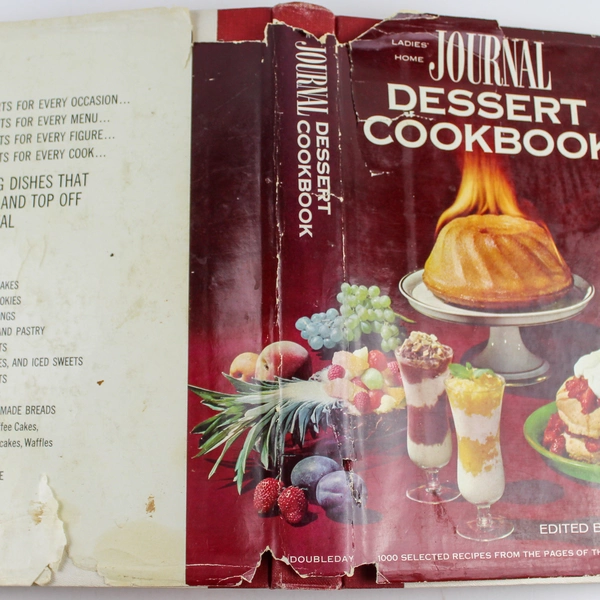 Ladies' Home Journal Dessert Cookbook 1964 Hardcover Worn Dust Jacket