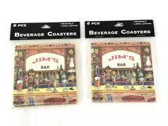 Coasters Unltd Jim's Bar Beverage Coasters Pulpboard USA Made Lot of 2 6-Packs
