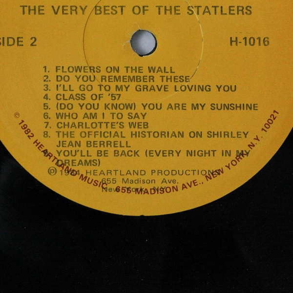 The Very Best Of The Statlers Vinyl LP Record 12in 1982 Heartland Music HL 1016