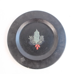 Vintage Hand Painted Holly Berries Decorative Plate Christmas Collectible 10"