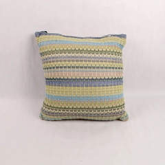 Newport Boho Braided Woven Throw Pillow Indoor Outdoor Blue Green 16"