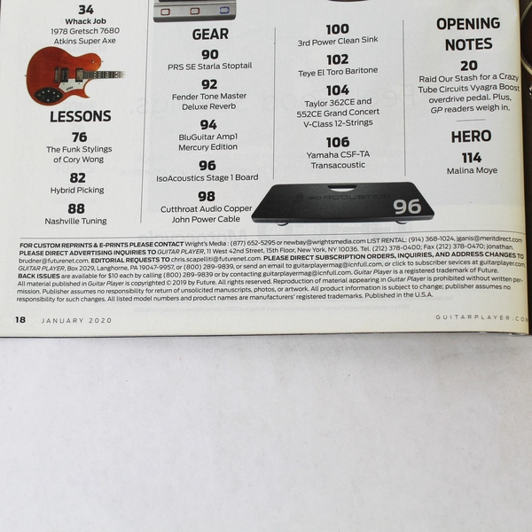 Guitar Player Magazine January 2020 John Petrucci Tom Morello Dream Theater