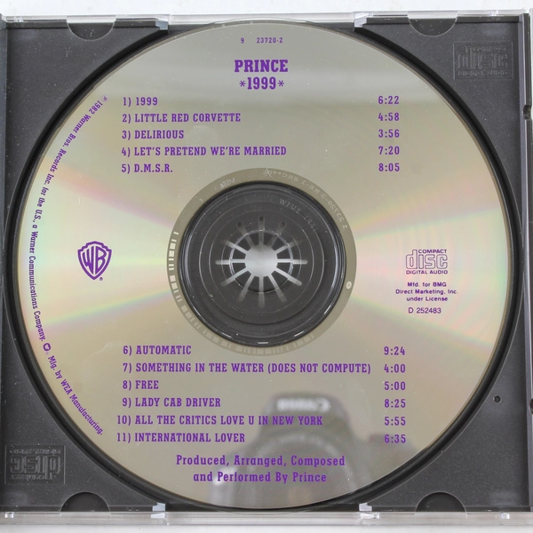 1999 Prince CD 1982 BMG Warner Bros Records