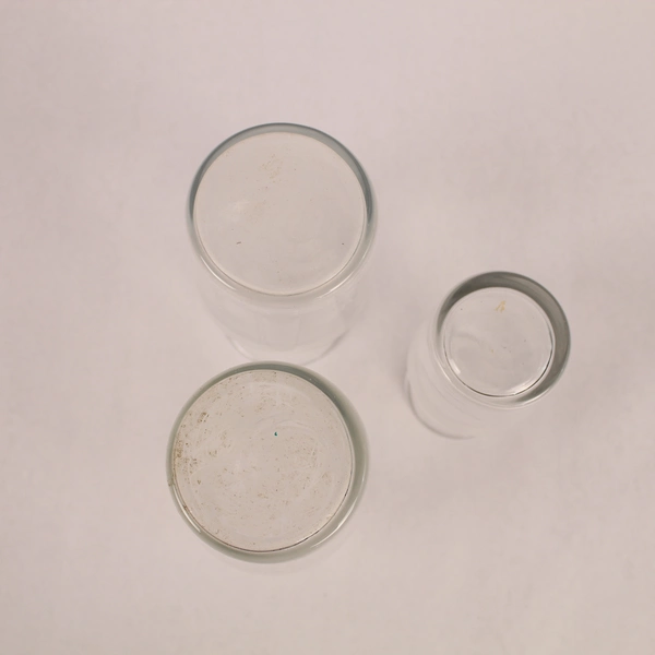 Lot of 3 Clear Glass Bud Vases Carafes Decanters 3 oz to 6 oz Crafts