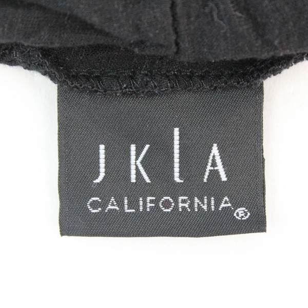 JKLA California Black Open-Front Half-Sleeve Cotton Top Women's Size Large