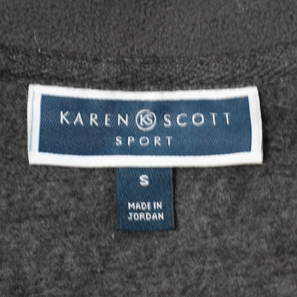 Karen Scott Women's Vest Size S Gray Fleece Full Zip Pockets