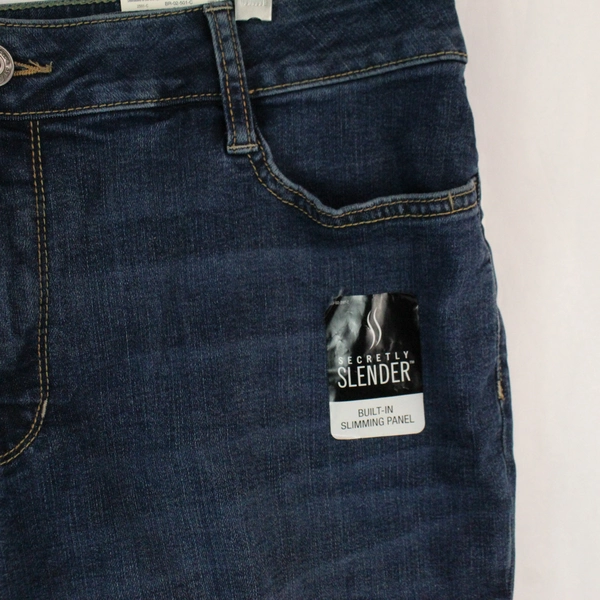 St. John's Bay Women's Blue Secretly Slender Capri Jeans 20" Inseam Size 16P