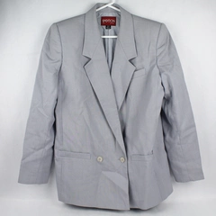 Vintage Sasson Women's Light Gray Jacket Blazer One Button Size 8/9