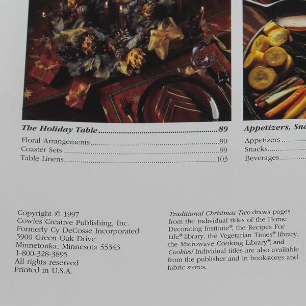 Traditional Christmas Two 1997 Cowles Creative Publishing Hardcover Book