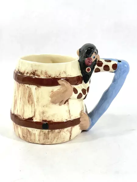 Vintage Twin Winton Hillbilly Mug Keg Shaped Coffee Cup 4.75" Tall