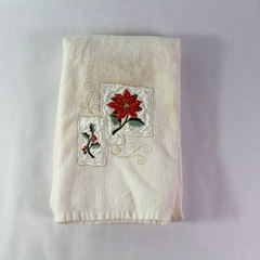 Vtg Barth & Dreyfuss Christmas Towel Embroidered Holiday Decor 22"x40"