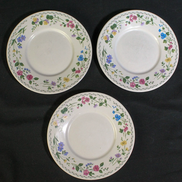 Lot of 3 Vintage Farberware Stoneware Bread Butter Plates English Garden 225