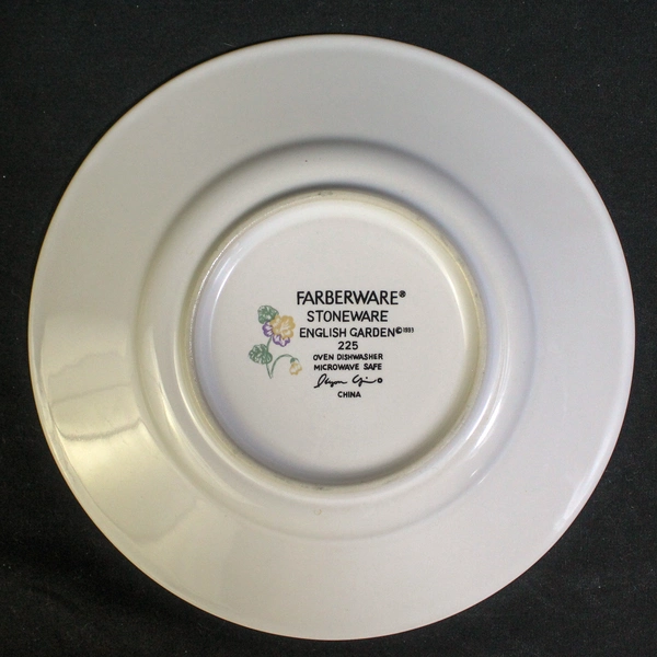 Lot of 3 Vintage Farberware Stoneware Bread Butter Plates English Garden 225
