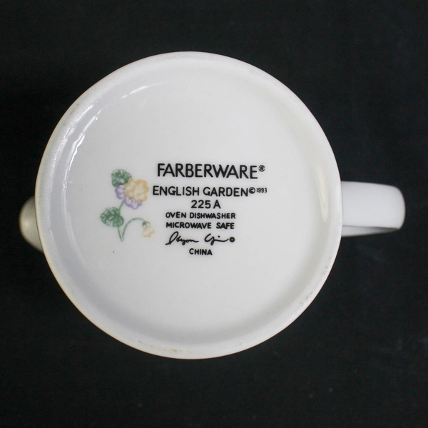 Vintage 1993 Farberware English Garden 225 Creamer Stoneware Kitchen Collectible