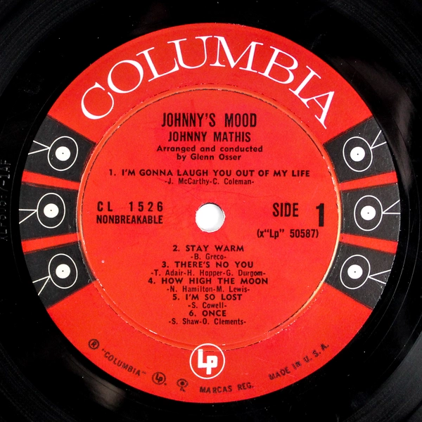 Johnny's Mood LP by Johnny Mathis Columbia CL1526 Pre-Owned Record