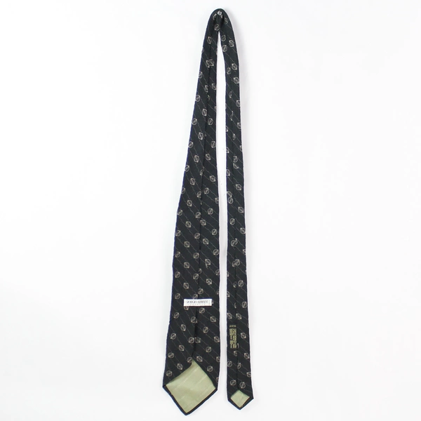 Vintage Giorgio Armani Cravatte Black Patterned Men's Necktie Italy