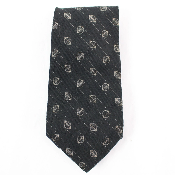 Vintage Giorgio Armani Cravatte Black Patterned Men's Necktie Italy