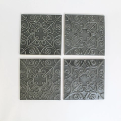Lot of 4 Pratt & Larson Decorative Tiles 5.75" Very Good Condition