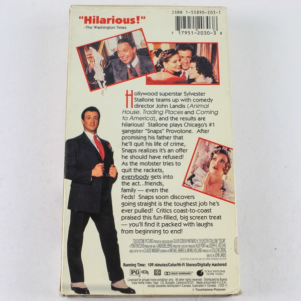 Oscar VHS 1991 Sylvester Stallone Comedy Touchstone Home Video