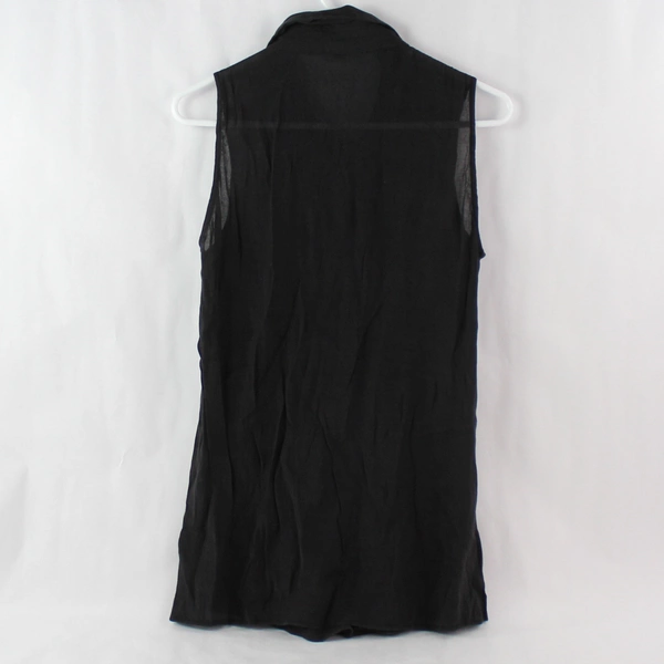 Fever Women's Black Sleeveless Button Up Blouse Size Medium