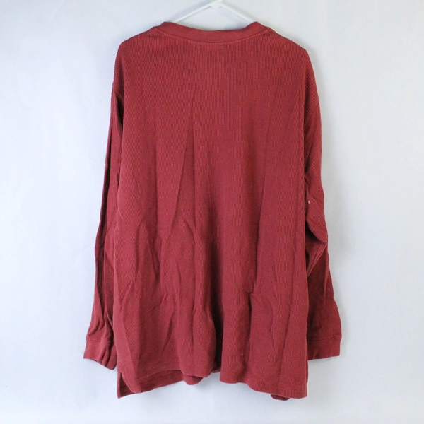 King Size Thermal Style Shirt Men's Size 2XL Big Red Long Sleeves