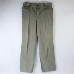 Chico's Pants Slacks Women's Size 1.5 Khaki Green Pockets Belt Loops