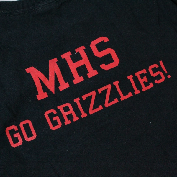 Port and Company MHS Go Grizzlies T Tee Shirt Men's Size 2XL Black Long Sleeves