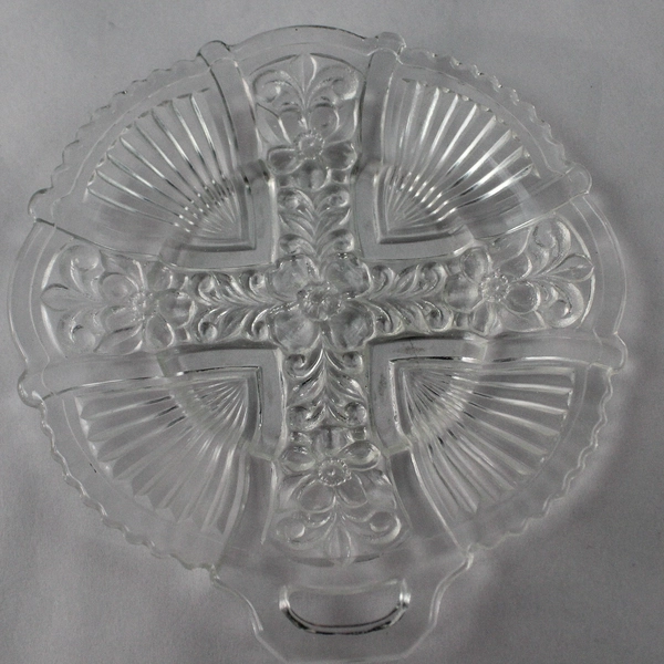 Vintage Indiana Glass Killarney Clear Floral Ribbed Bread & Butter Plate