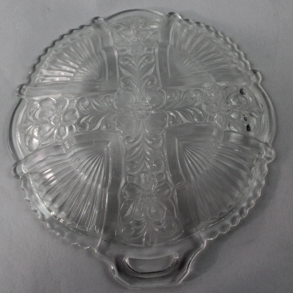 Vintage Indiana Glass Killarney Clear Floral Ribbed Bread & Butter Plate