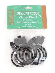 Versailles Designer 2000 Lot of 7 Clamp Rings 2" Black Sealed Package