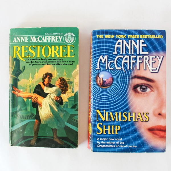 Lot of 2 Anne McCaffrey Books Restoree & Nimisha's Ship 1st Ed 1999 1967