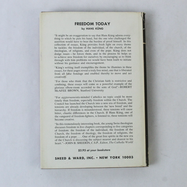 Authority In The Church John L. McKenzie 1966 Sheed And Ward Hardcover DJ