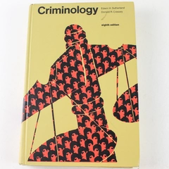 Criminology Eighth Edition Sutherland Cressey 1970 Hardcover Lippincott Company