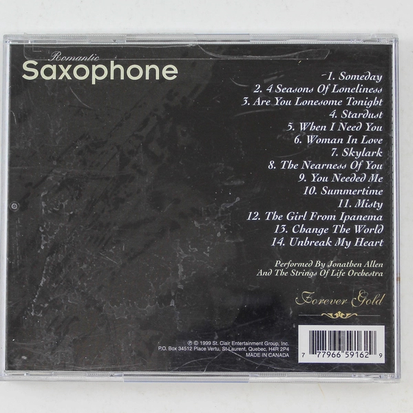 Romantic Saxophone Forever Gold CD by St. Clair Entertainment 1999