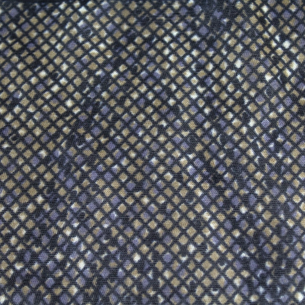 Vintage Black Beige Gray Silk Scarf Geometric Pattern 55" Long Good Condition