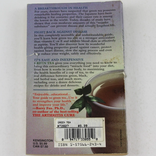 Green Tea By Nadine Taylor MS RD Copyright 1998 Kensington Health Paperback Book