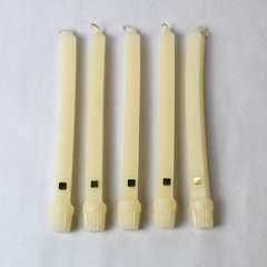 Set of 5 Off White Tall Square Candles 9.5 in Dinner Candles 