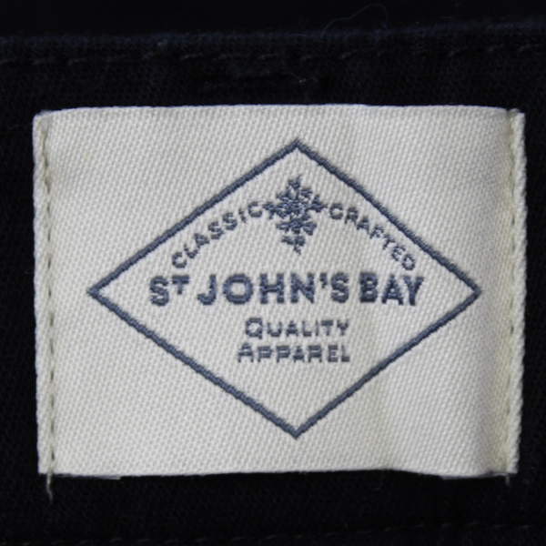St. John's Bay Women's Black Bermuda Style Pant Shorts Size 14 Cotton Blend 