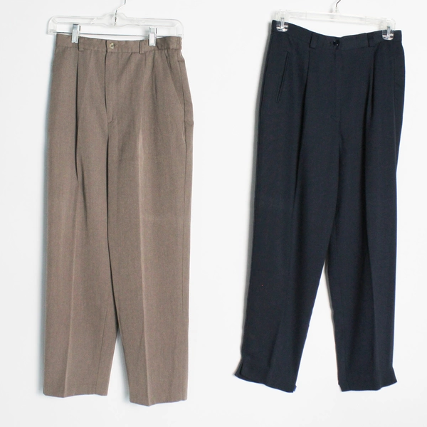 Lot of 2 Women's Pants 8P Norton McNaughton & Briggs Petite Blue Brown Hemmed
