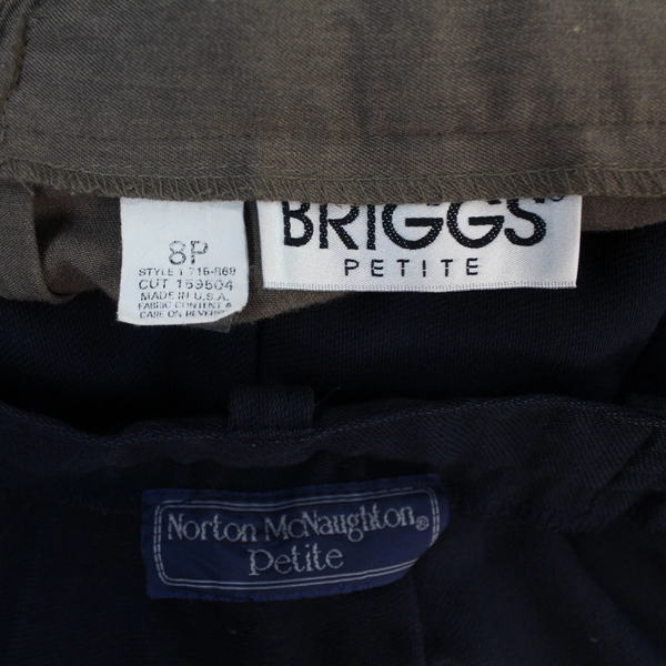 Lot of 2 Women's Pants 8P Norton McNaughton & Briggs Petite Blue Brown Hemmed