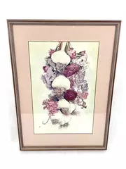 Framed Garlic Clove And Straw Flower Asian Art Print Home Decor