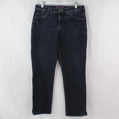 Gloria Vanderbilt Women's Dark Wash Mid Rise Straight Leg Jeans Size 8