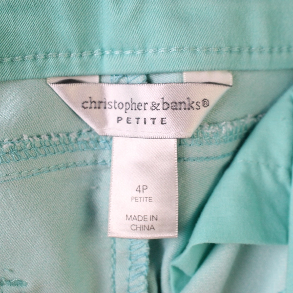Christopher & Banks Petite Mint Color Capris Women's Size 4P